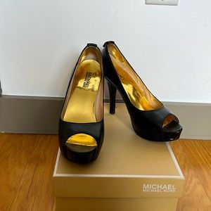 Michael Kors black platform heels, size 8